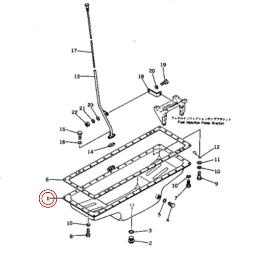 کارتل روغن موتور کوماتسو 6D 105