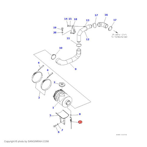 سنسور هواکش موتور کوماتسو 6D125 E3