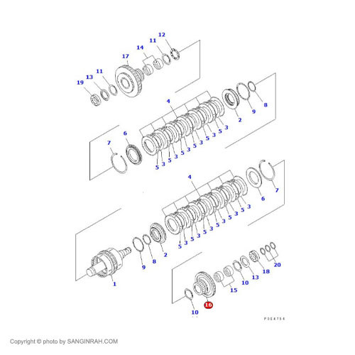 دنده چهار 53 تایی گیربکس لودر کوماتسو WA 470-3