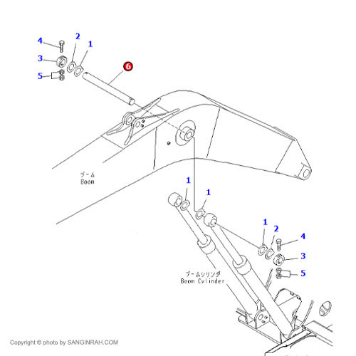 پین سر جک بالابر بیل مکانیکی کوماتسو PC220-7