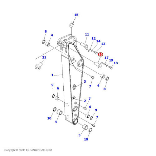 پین ته جک خالی کن بیل مکانیکی کوماتسو PC200-7