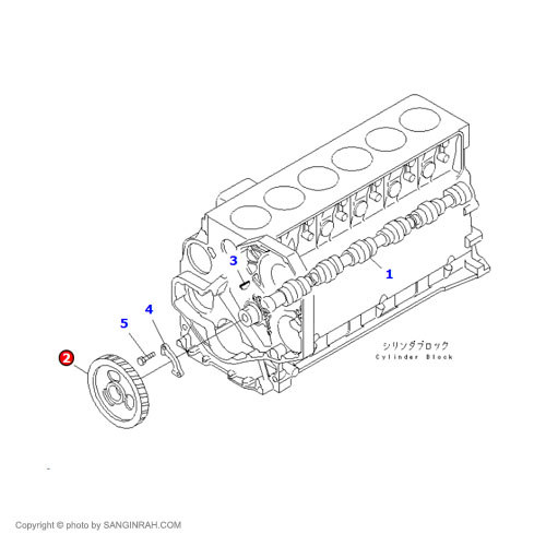 دنده سر میل سوپاپ بیل مکانیکی کوماتسو PC200-7