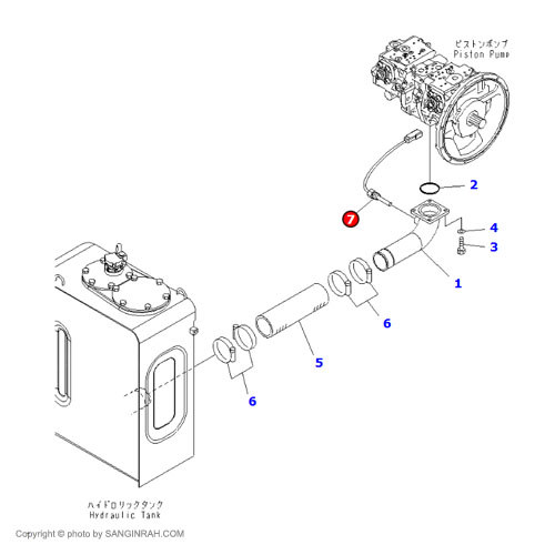 سنسور دما روغن هیدرولیک بیل مکانیکی کوماتسو PC200-7
