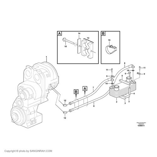 کولر روغن گیربکس لودر ولوو L90E