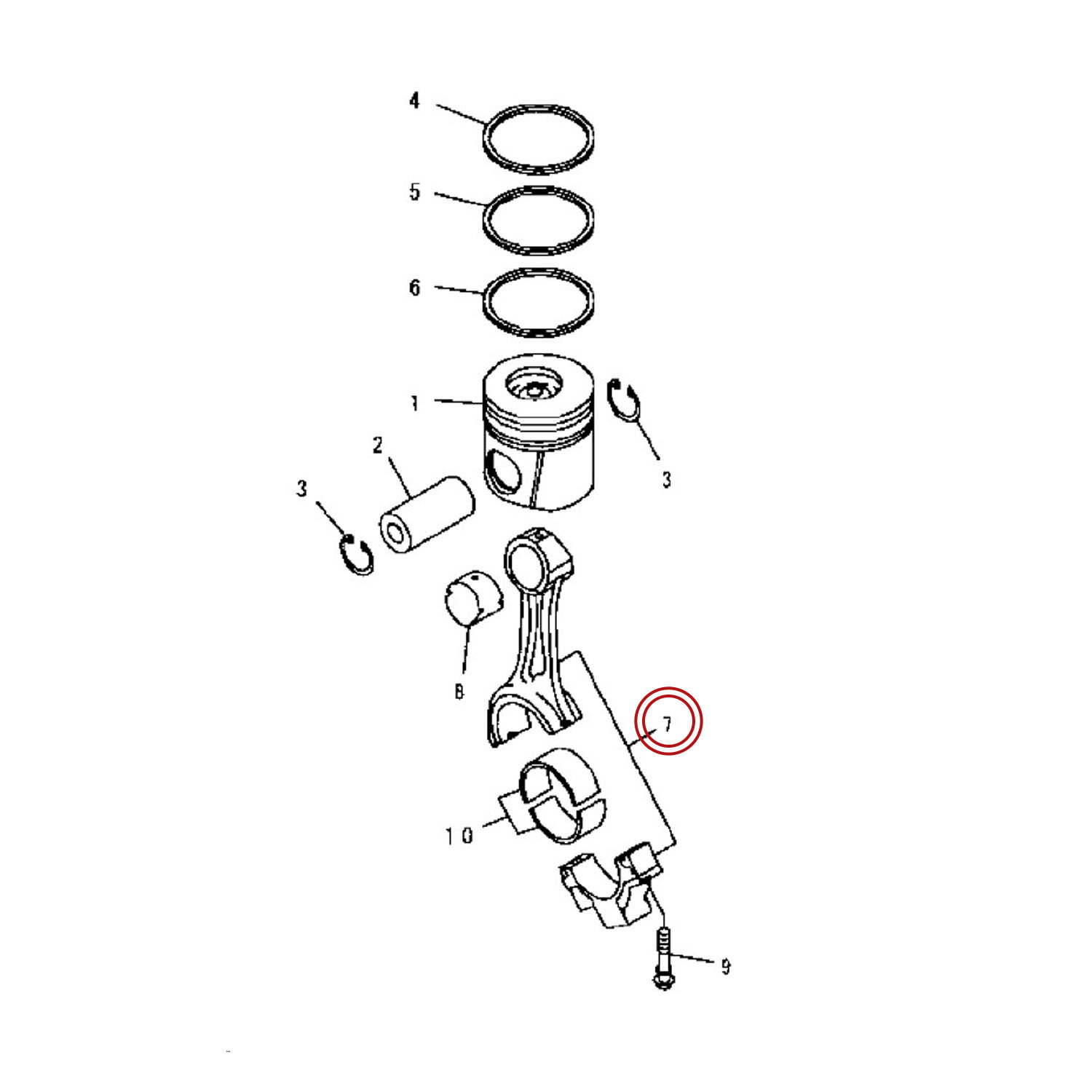 شاتون موتور بیل مکانیکی کوماتسو PC200-7