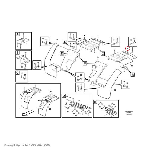 ابرویی گلگیر لودر ولوو راست L90E