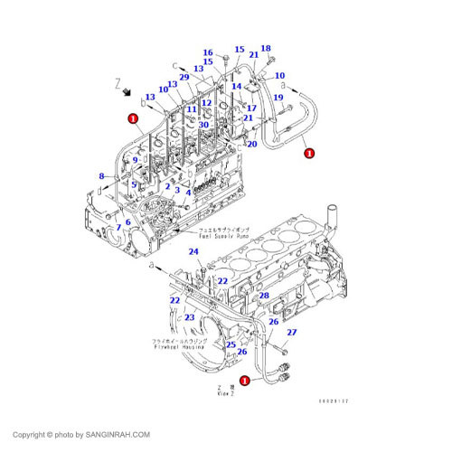 سیم کشی موتور کوماتسو 6D125 E3