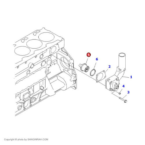 ترموستات موتور کوماتسو 6D125 E3
