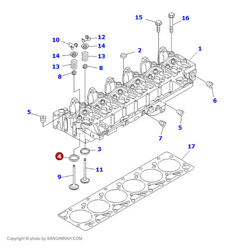 سیت سوپاپ هوا موتور بیل مکانیکی کوماتسو PC200-7