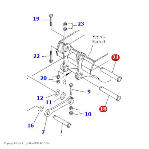 پشت باکت بیل مکانیکی کوماتسو PC200-7