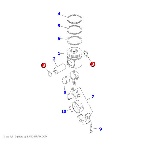 خار گژنپین موتور کوماتسو 6D102