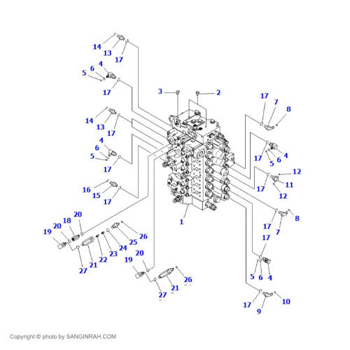 شیر کنترل کامل بیل مکانیکی کوماتسو PC400-7