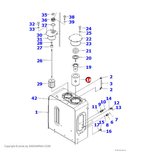 فیلتر تانک هیدرولیک بیل مکانیکی کوماتسو PC220-7