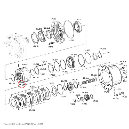 دنده رینگ گیر چرخ بیل مکانیکی هپکو HE100