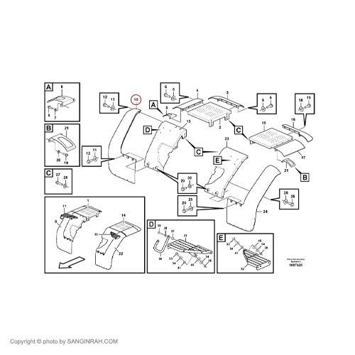 گلگیر عقب لودر ولوو L90E