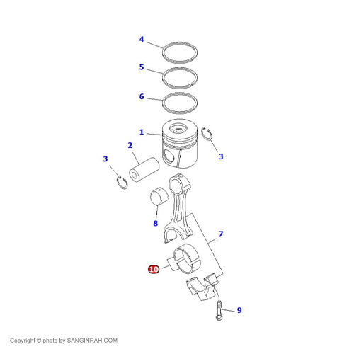 یاتاقان متحرک بیل مکانیکی کوماتسو PC200-7