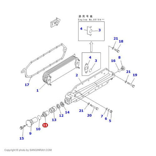 ترموستات کولر روغن لودر کوماتسو WA 470-3