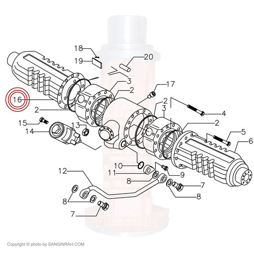 پوسته اکسل چرخ عقب_چپ غلتک هپکو HC100