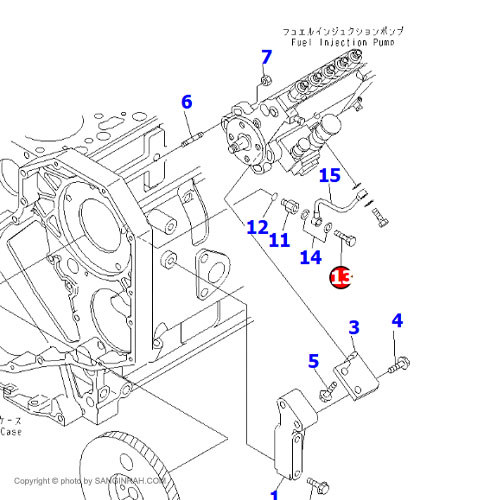 پیچ برگشت گازوئیل بیل مکانیکی کوماتسو PC200-7