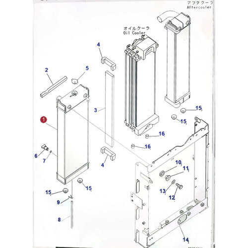 رادیاتور آب بیل مکانیکی کوماتسو PC220-8