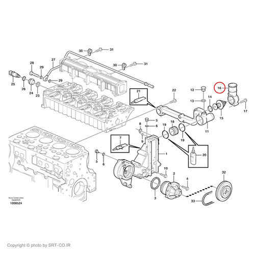 پوسته ترموستات موتور دویتس 1013