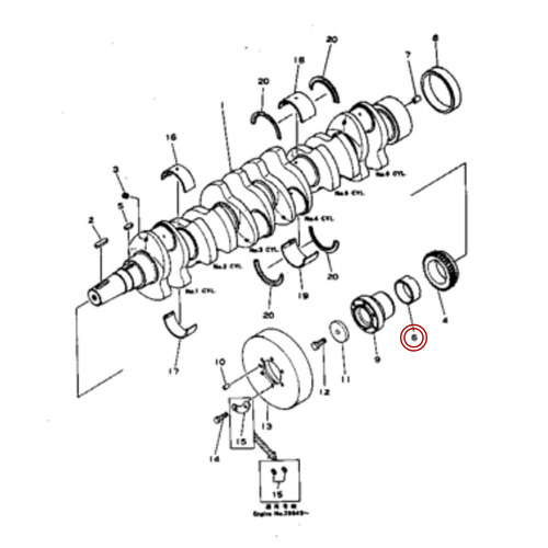 بوش سر میل لنگ موتور کوماتسو 6D155