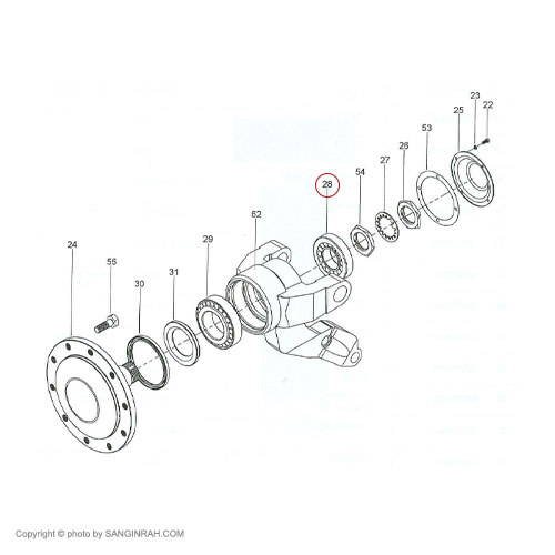 بلبرینگ چرخ جلو گریدر هپکو HG180D
