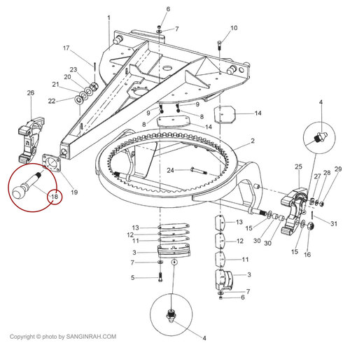 سیبک وسط شاسی گریدر هپکو HG180