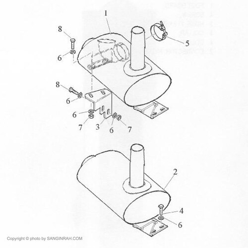منبع اگزوز بیل بکهو نیوهلند HLB95