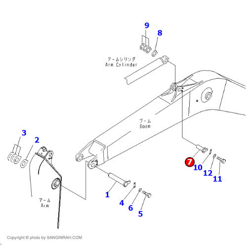 پین ته جک استیک بیل مکانیکی کوماتسو PC220-7