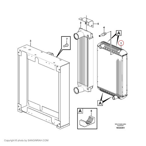 رادیاتور آب بیل مکانیکی ولوو EC240