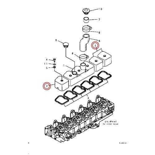 درب قالپاق (کوچک) موتور کوماتسو 6D102