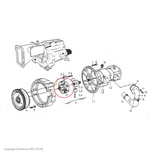 کوپلینگ پشت موتور بیل مکانیکی هپکو HE100