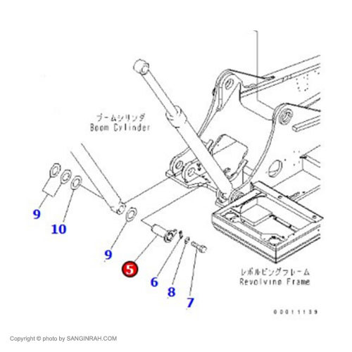پین ته جک بالابر بیل مکانیکی کوماتسو PC400-7