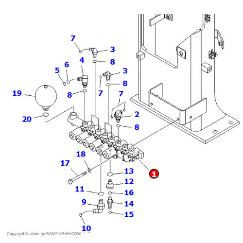 سولونویید شیر کنترل بیل مکانیکی کوماتسو PC220-7
