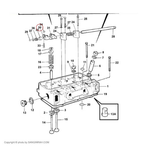 اسبک انگشتی سرسیلندر لودر ولوو 4400