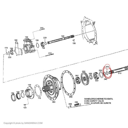 رینگ شفت توربین گیربکس زد اف ZF 6WG200