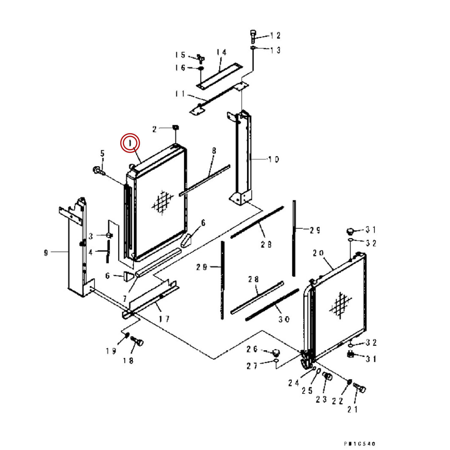 رادیاتور اب بیل کوماتسو PC200-7