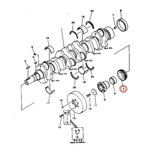 دنده سر میل لنگ‌ موتور کوماتسو 6D155