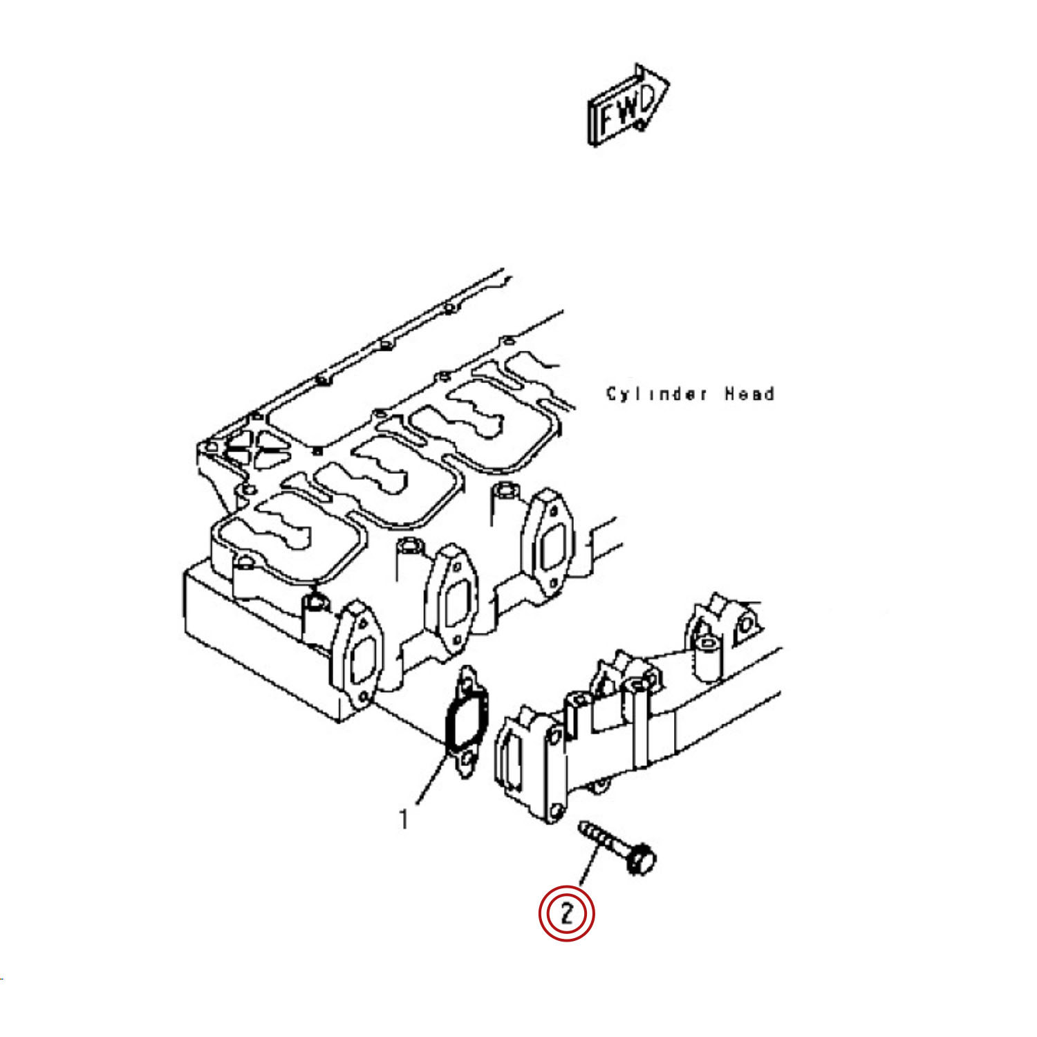 پیچ منیفولد اگزوز بیل مکانیکی کوماتسو PC200-7