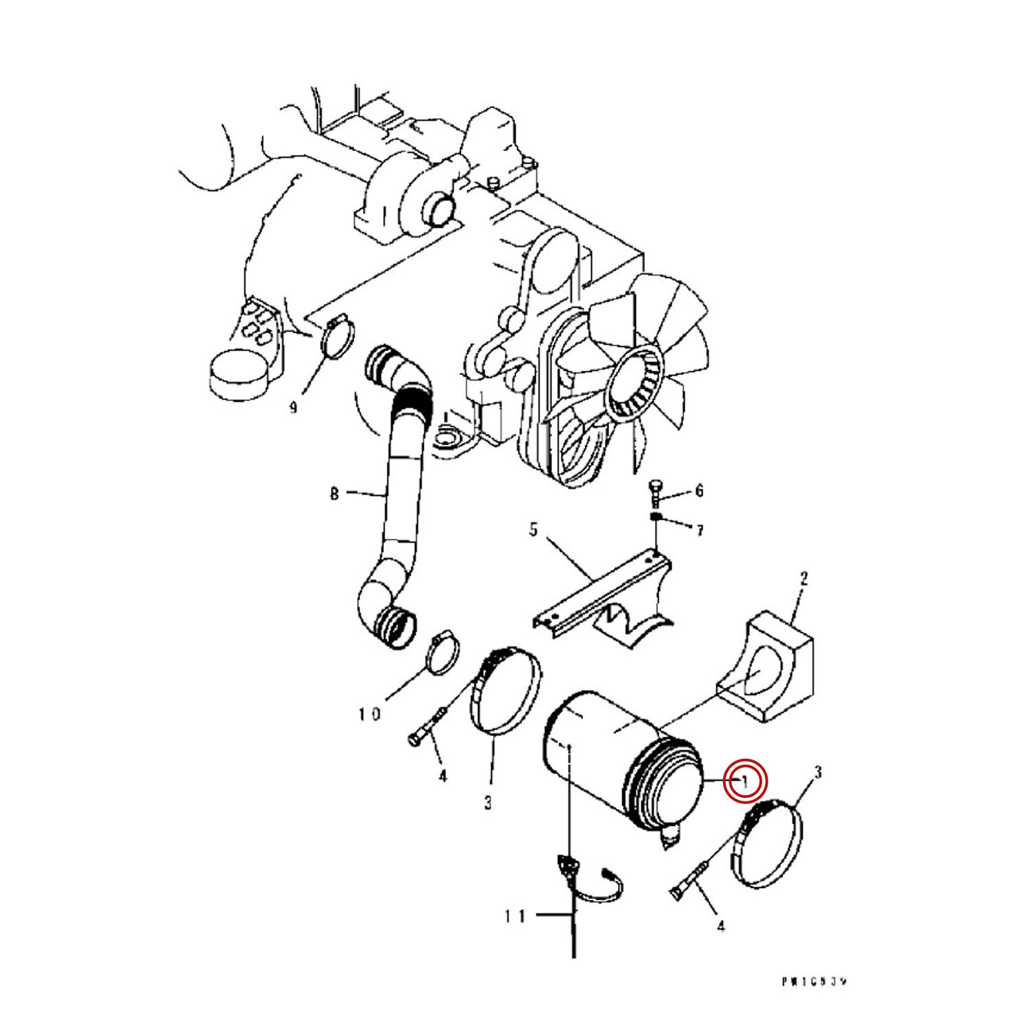 هواکش موتور بیل مکانیکی کوماتسو PC200-7