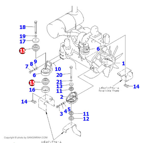 دسته موتور موتور کوماتسو 6D102