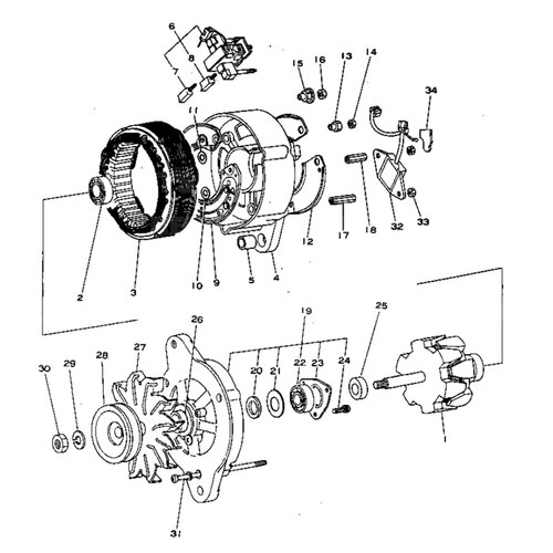 دینام موتور کوماتسو 6D 105