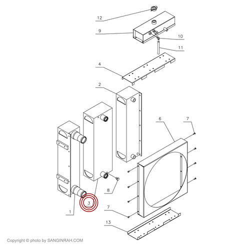 رادياتور روغن هيدروليک غلتک هپکو HC100C