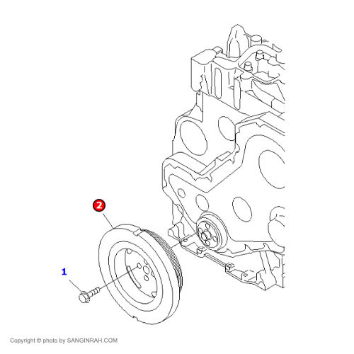 دمپر سر میل لنگ بیل مکانیکی کوماتسو PC200-7