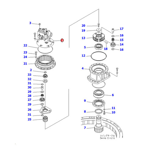 پمپ گردان بیل مکانیکی کوماتسو PC200-8
