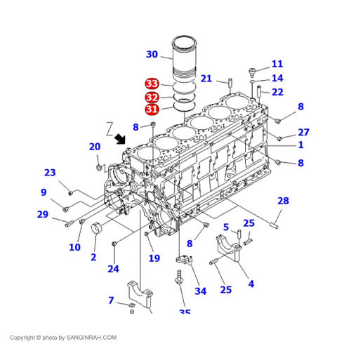 اورینگ دور بوش لودر کوماتسو WA 470-3