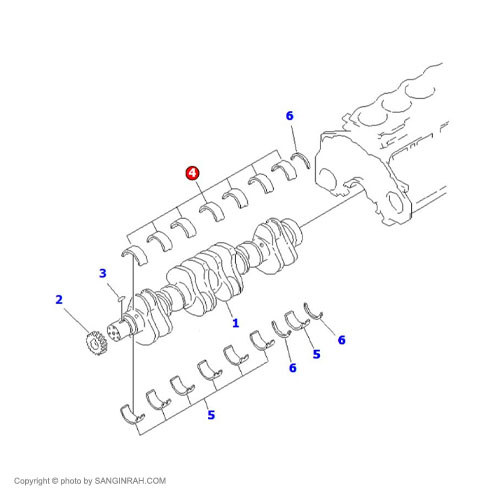 یاتاقان ثابت لودر کوماتسو WA 470-3