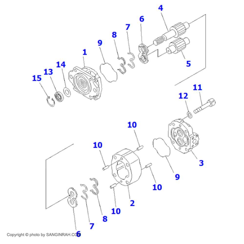 کیت پمپ هیدرولیک لودر کوماتسو WA 470-3