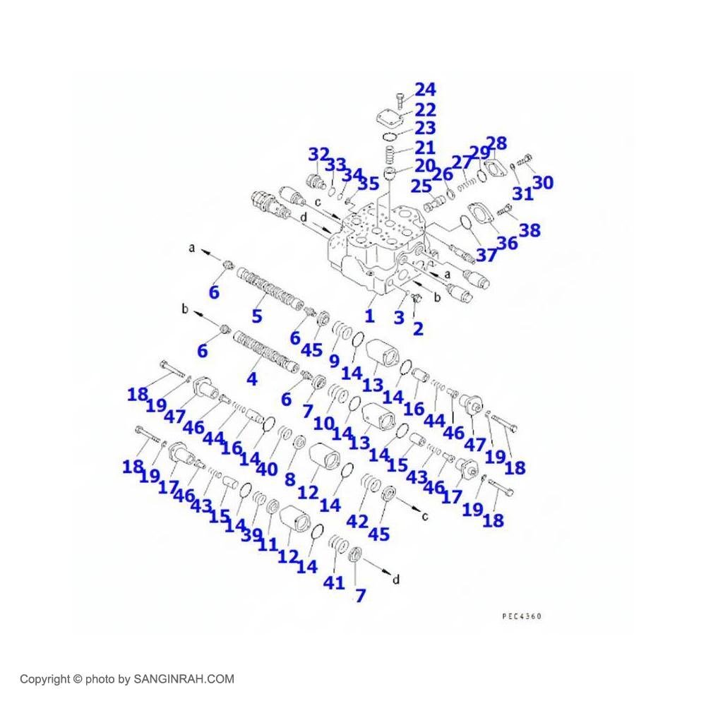 کیت شیر کنترل لودر کوماتسو WA 470-3